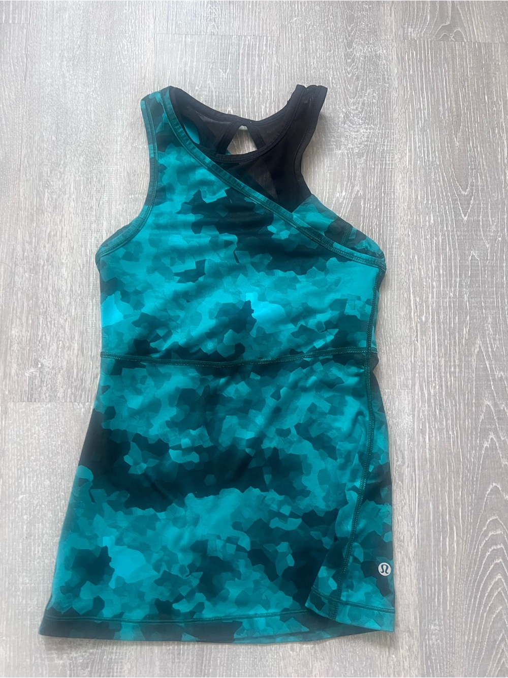 lululemon athletica Teal Camouflage Asymmetrical Tank Dress